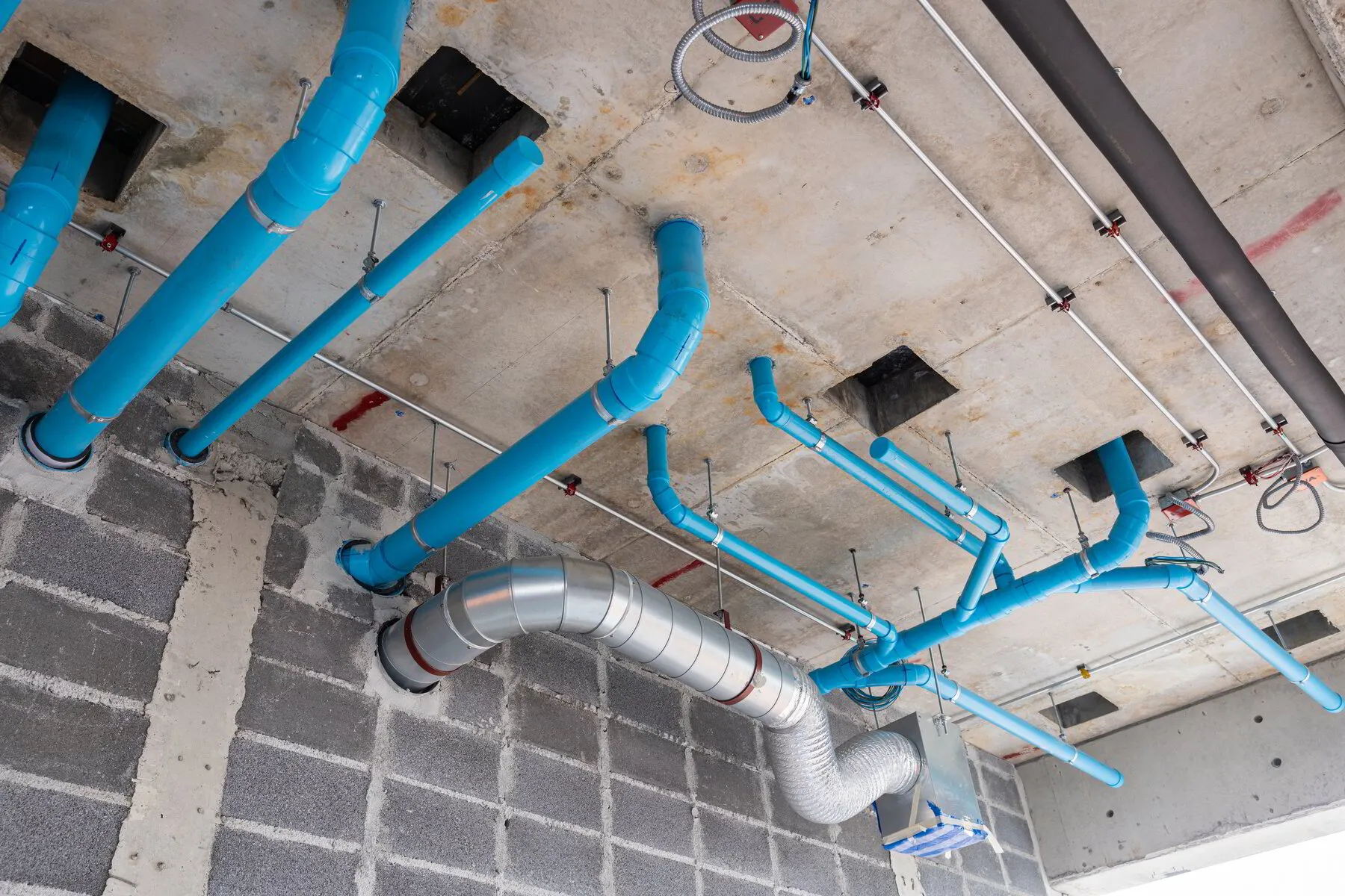 TK Plumbing commercial pipe installation in Southwest Florida facility