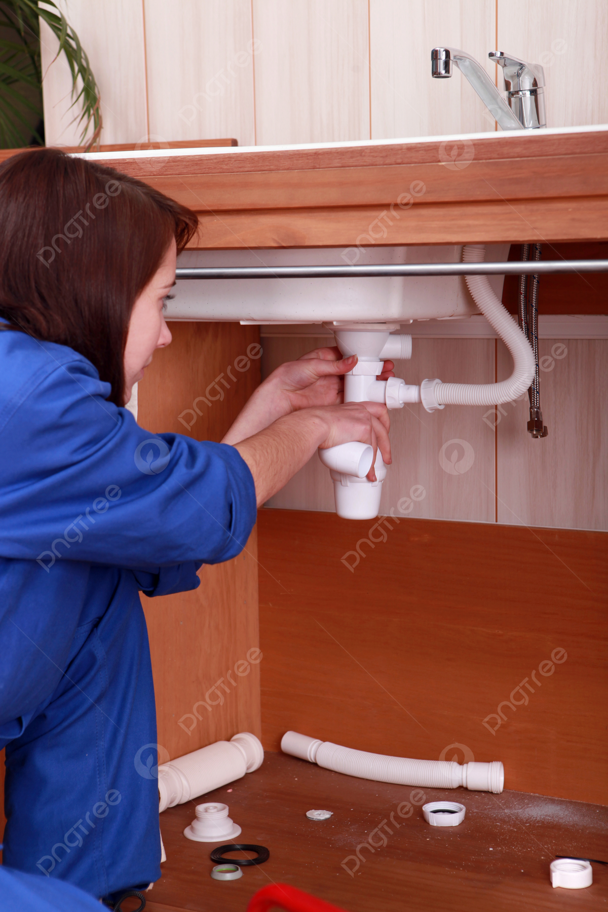 TK Plumbing licensed plumber repairing kitchen sink in Bradenton FL