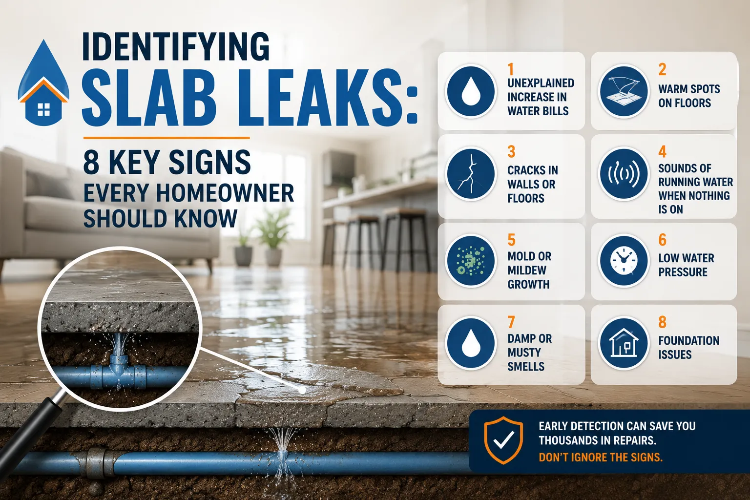 Identifying Slab Leaks: 8 Key Signs Every Homeowner Should Know